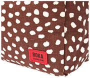 Roka Mayfair Petite trousse de toilette en toile de coton - Pois marron