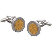 david-van-hagen-hammered-metal-cufflinks---silvergold-34498357