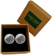 Bassin and Brown Paisley Cufflinks - Black/White