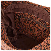 Roka Hoxton Grand sac à bandoulière en toile de coton - Mini Léopard Marron