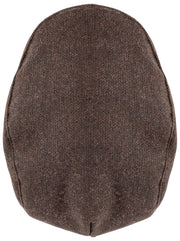 Casquette Plate en Tweed à Chevrons Dents Grafham - Marron Chocolat