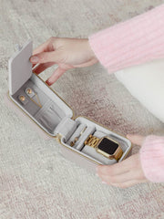 Boîte à bijoux et montres de voyage Stackers - Taupe