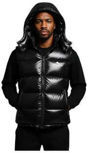 Helvetica Mountain Pioneers Veste à capuche sans manches Space - Noir
