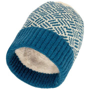 Bonnet Tricoté Elie Beaumont - Bleu Sarcelle/Blanc Crème