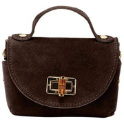 Mini sac Bambou en daim Elie Beaumont - Marron chocolat foncé