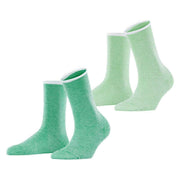 Esprit Allover Stripe 2 Pack Socks - Green