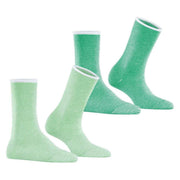 Esprit Allover Stripe 2 Pack Socks - Green