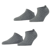 Esprit Fine Dot 2 Pack Sneaker Socks - Light Grey