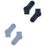 Esprit Fine Line 2 Pack Short Socks - Blue