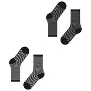 Esprit Fine Line 2 Pack Socks - Black