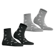 Esprit Twig 2 Pack Socks - Grey/Black