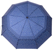 Parapluie Roka Waterloo en nylon recyclé - Bleu marine à pois