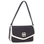 david-jones-faux-shearling-flap-shoulder-bag---black-34507510