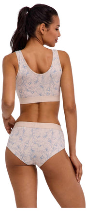 Falke Daily Comfort Print 2-Pack Bustier Bralette - Beige/Bleu