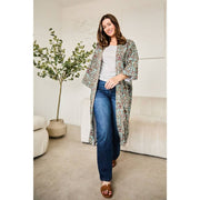 Elie Beaumont Serendipity Long Kimono - Light Blue Baroque