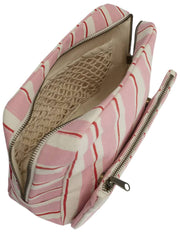Trousse de Toilette Extra Large Hindbag Alix - Rayures Rose/Rouge