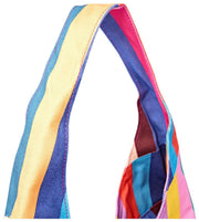 Roka Hoxton Grand sac à bandoulière en toile de coton - Larges rayures multicolores