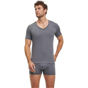 Falke Daily Comfort Deep V-Neck 2 Pack T-Shirt - Dark Grey Heather