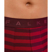 Falke Boxer rayé Daily Comfort - Bordeaux