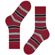 Falke Marina Stripe Socks - Scarlet Red