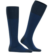 Falke Oxford Stripe Knee High Socks - Space Blue