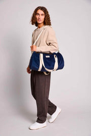 Hindbag Simon Duffle Bag - Velours Bleu Marine