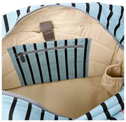 Roka Sloane Medium Cotton Canvas Shoulder Bag - Blue Stripe
