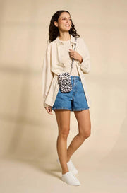 Hindbag Bill Phone Bag - Leopard Off White