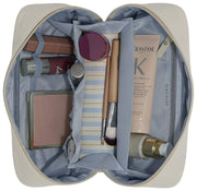 Stackers Expanding Cosmetics Bag - Oatmeal/Blue