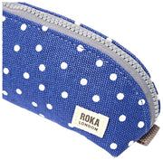 Roka Tate Petite pochette en toile de coton - Bleu marine à pois