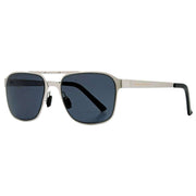 French Connection Metal Flat Sheet D-Frame Sunglasses - Matte Gun Metal/Smoke Grey