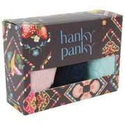 Hanky Panky Signature Lace - Lot de 3 tongs taille originale - Rose pâle/Marine/Bleu céleste