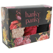 Hanky Panky Signature Lace - Lot de 3 tongs taille originale - Chai/Noir/Grenade foncée