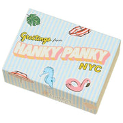 Hanky Panky Signature Lace Low Rise Matchbox 3 Pack Thong - Partly Cloudy Blue/Cool Lavender/Coral