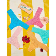 Hanky Panky Signature Lace Low Rise Matchbox Lot de 5 strings - Rose d'eau rose/Naples/Gingembre/Bleu écume de mer