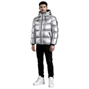 Helvetica Mountain Pioneers Cosmos Hooded Down Jacket - Silver
