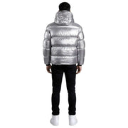 Helvetica Mountain Pioneers Cosmos Hooded Down Jacket - Silver