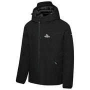 Helvetica Mountain Pioneers Eyeblock Hooded Windbreaker Jacket - Black