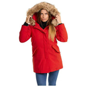 Helvetica Mountain Pioneers Parka à capuche Lilli - Rouge/Naturel