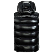 Helvetica Mountain Pioneers Space Sleeveless Hooded Jacket - Black