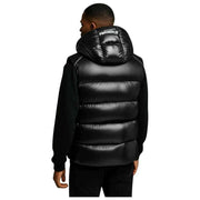 Helvetica Mountain Pioneers Space Sleeveless Hooded Jacket - Black