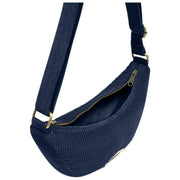 Hindbag Andrea Half Moon Bag - Velvet Navy Blue