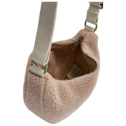 Hindbag Andrea Teddy Half Moon Bag - Rose Poudré