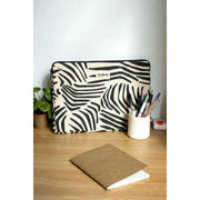 Hindbag Ava Small 13inch Laptop Case - Ecru Zebra