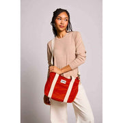 Sac à bandoulière carré Hindbag Louise - Velours Orange Brique