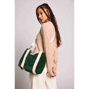 Sac à bandoulière carré Hindbag Louise - Velours Vert Pin