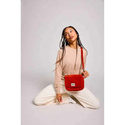 Sac à Bandoulière Hindbag Margault - Velours Orange Brique