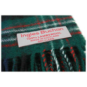 Ingles Buchan Scott Green Lambswool Écharpe - Vert/Bleu/Blanc