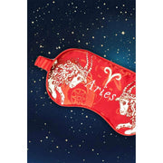 Masque pour les yeux en soie Flint Bélier de Jessica Russell - Rouge/Blanc