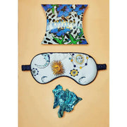 Masque pour les yeux en soie Kiss the Sky de Jessica Russell Flint - Blanc/Jaune/Bleu